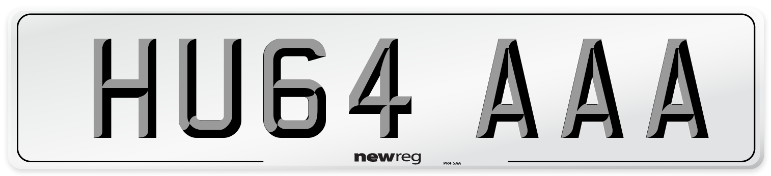HU64 AAA Number Plate from New Reg